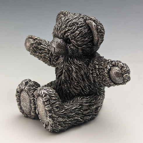 British Country Artists Teddy Bear Sterling Silver Sculpture Figurine
